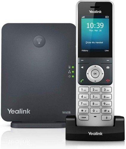 Renoverad Yealink W60P Cordless DECT IP Phone and Base Station - Reebelo Sverige
