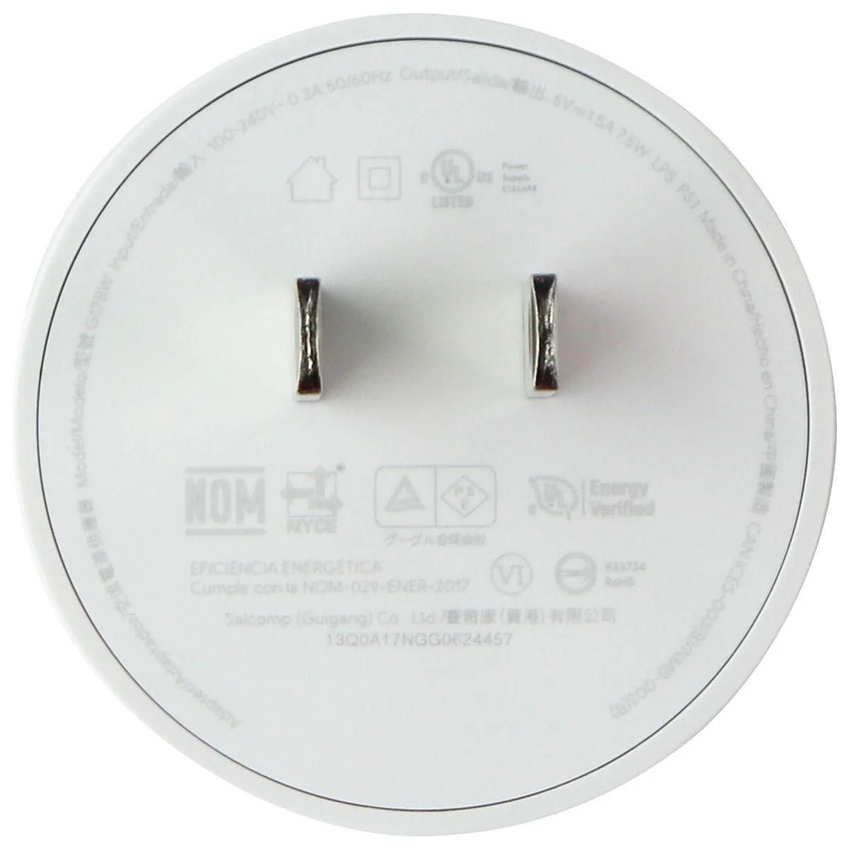 Renoverad Google (5V/1.5A) 7.5W Single USB Round Wall Adapter/Charger (G17BW) - Reebelo Sverige