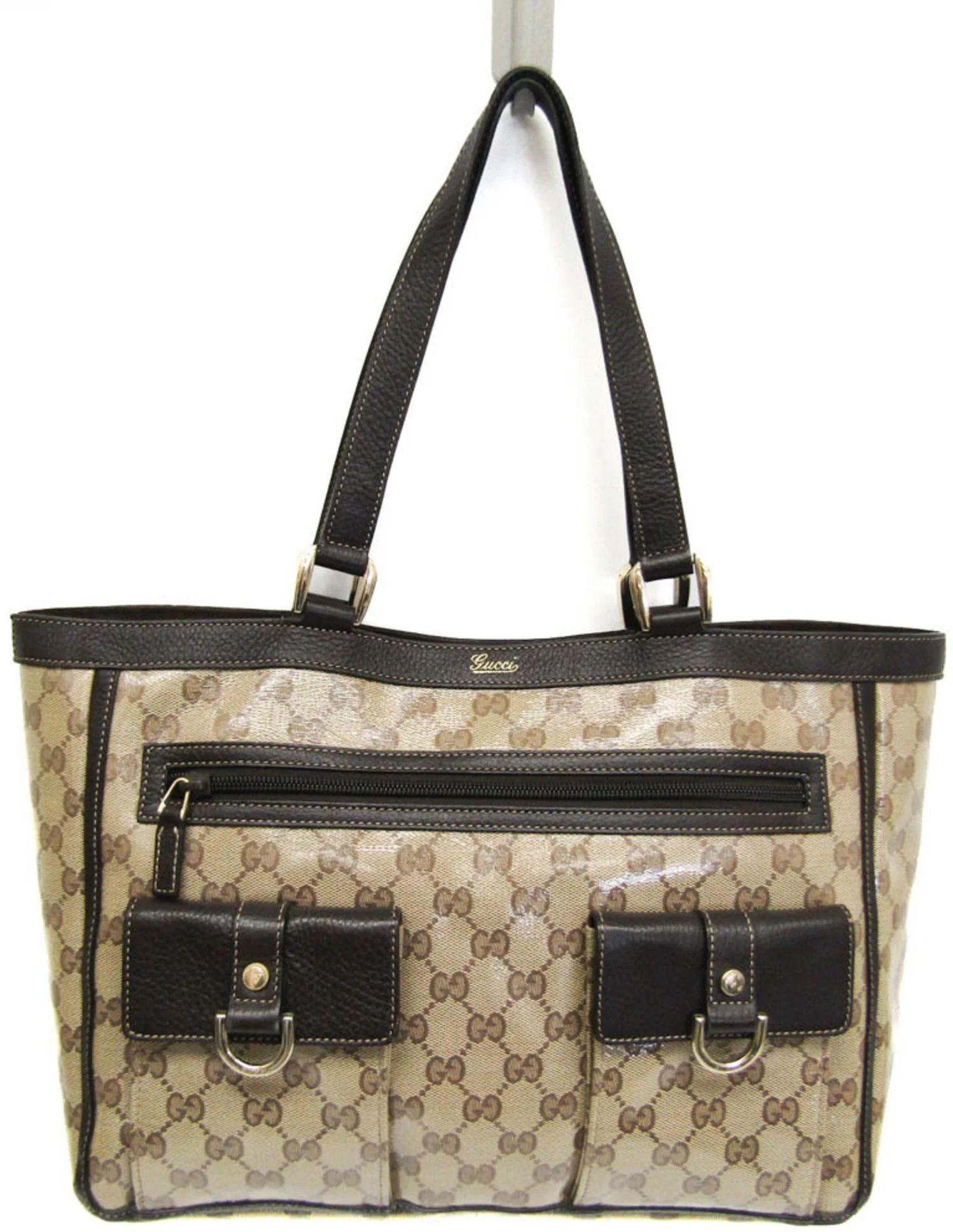 Renoverad Gucci GG Crystal Leather PVC Tote Bag - Reebelo Sverige