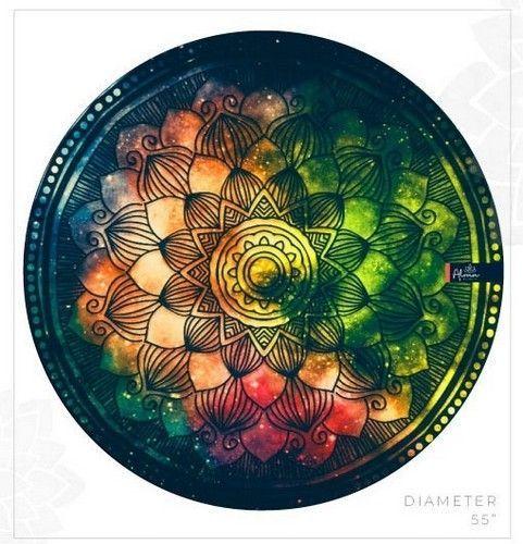 Renoverad PRANA ROUND BEACH TOWEL unisex Eco-friendly round towel sand free meditation inspired made from recycled plastic bottles - Reebelo Sverige