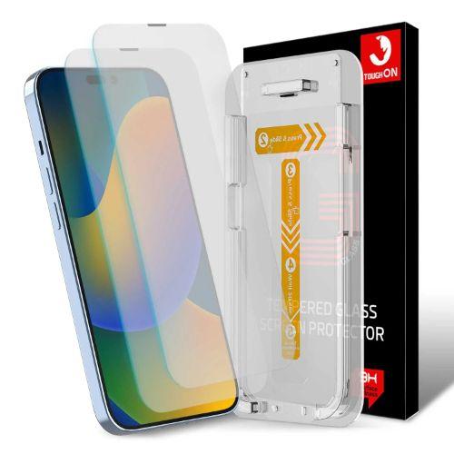 Renoverad Tough On 2 Pack Tempered Glass Screen Protector with Installation Kit for iPhone 14 Pro - Reebelo Sverige