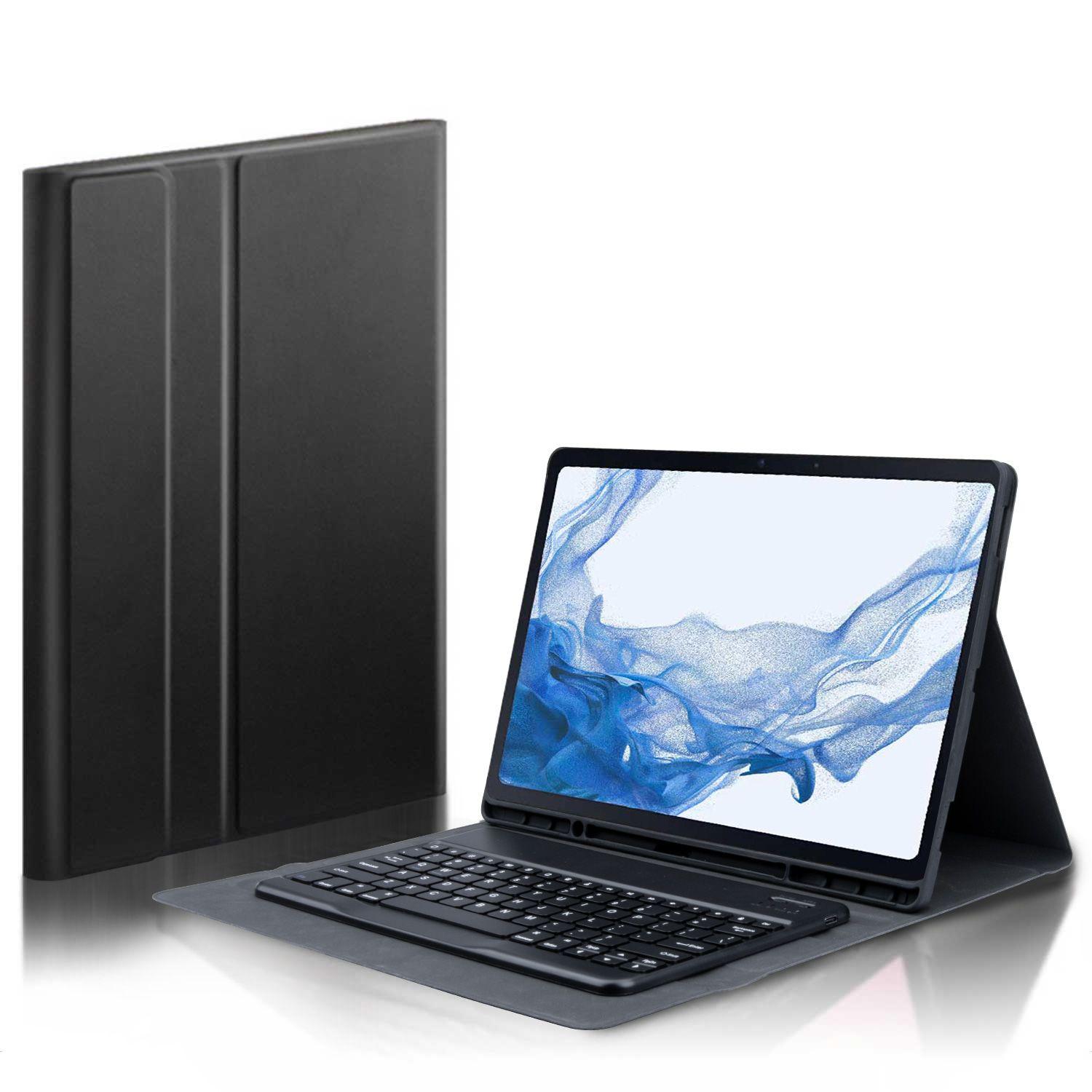 Renoverad Tough On Bluetooth Keyboard Cover Leather Case for Galaxy Tab S8 Ultra - Reebelo Sverige