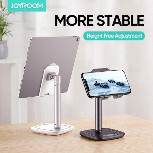 Renoverad Joyroom Universal Unadjustable Tablet Phone Desk Stand Holder Mount for iPad iPhone White - Reebelo Sverige
