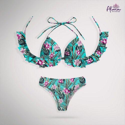 Renoverad Women bikini Two Piece Swimsuit floral Swimwear LOTUS Swimwear made from recycled plastic bottles Variant Size Value M - Reebelo Sverige