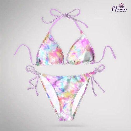 Renoverad Women bikini Two Piece Swimsuit REVERSIBLE TIE DYE Swimwear made from recycled plastic bottles Variant Size Value M - Reebelo Sverige