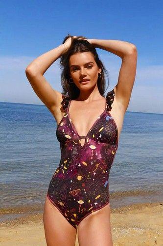 Renoverad Women's UPF 50+ MAGIC SPELL Bathing Suits One Piece Swimsuits made from recycled plastic bottles Variant Size Value S - Reebelo Sverige