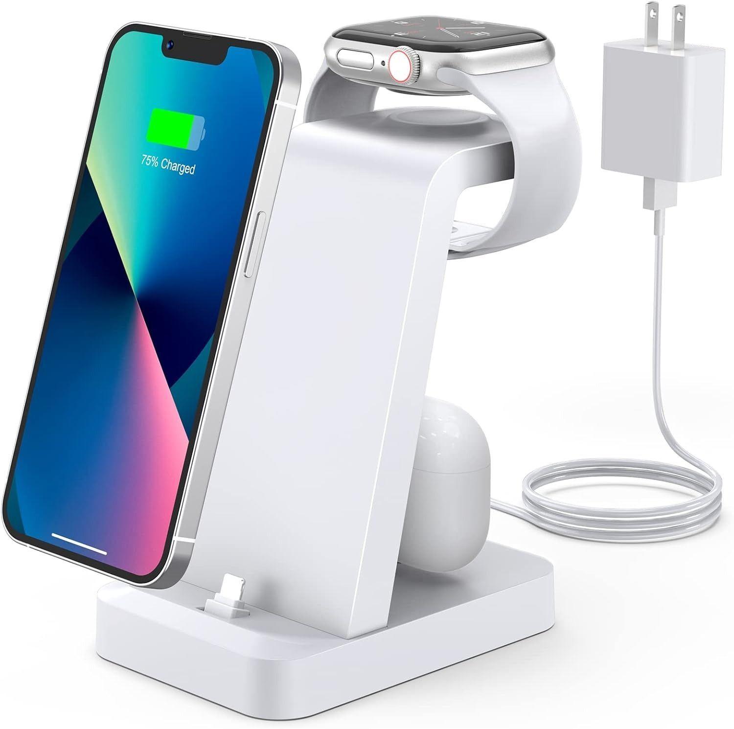 Renoverad Woruda Charger Station 3-in-1 Fast Wireless Charging Dock Stand for iPhone Multiple Devices - Reebelo Sverige